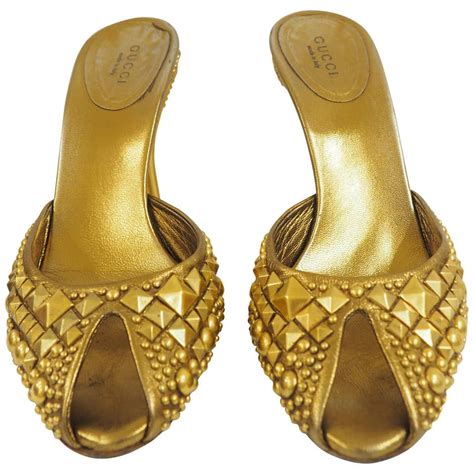 gucci gold sandals|gucci closed toe sandals.